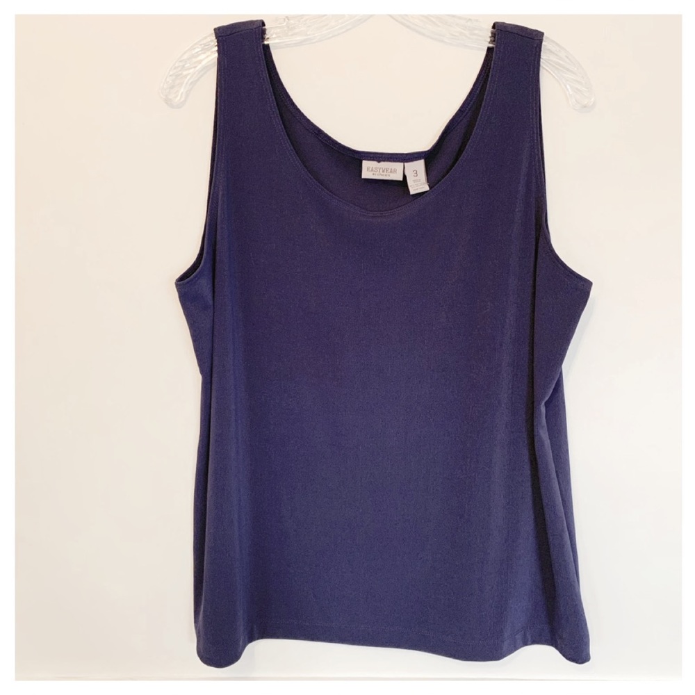 CHICO’S Easywear Timeless Tank Sz3 Navy Blue 16 18